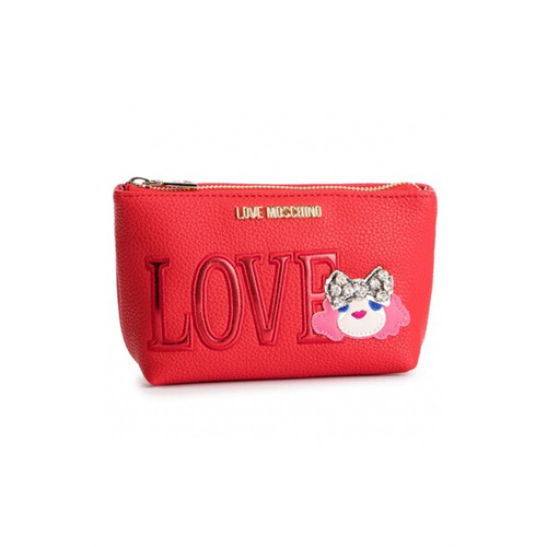 Love Moschino Bustina Pebbke Red Pouch