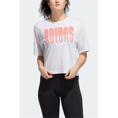 Adidas Solid Color Logo Printed Women's Running Short Sleeves T-Shirt