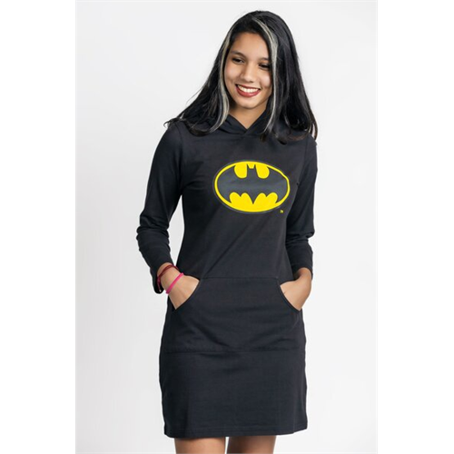 Batman Black Long Sleeves Hoodie Mini Dress