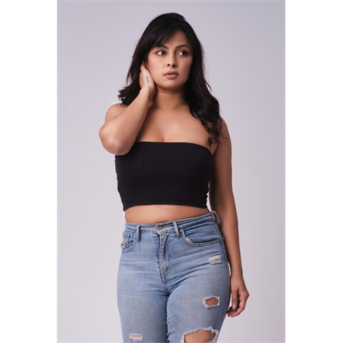 Biconic Basics Black Cropped Tube Top