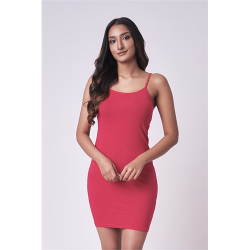 Biconic Basics Red Fitted Strappy Slip Dress