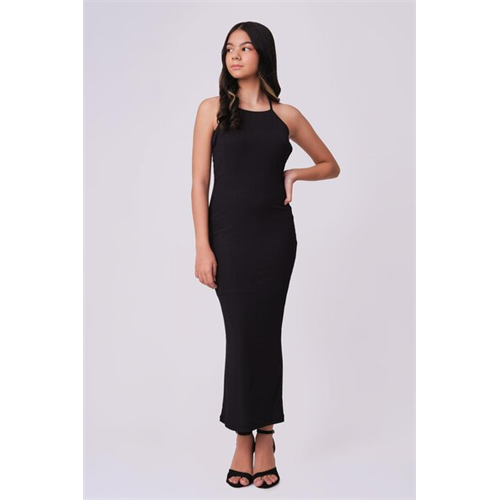 Biconic Black Maxi Dress With Front Slit