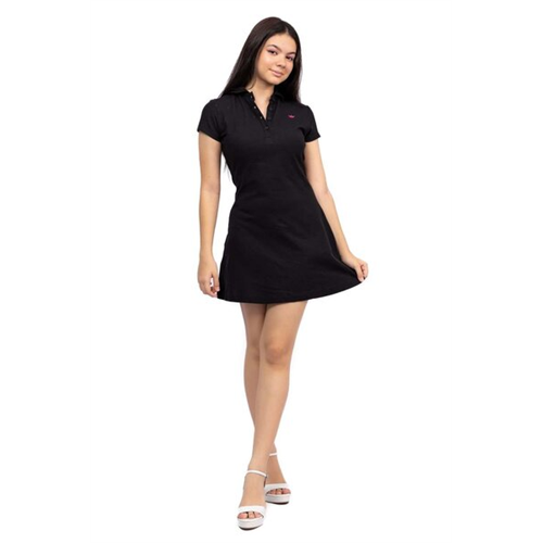 Biconic Black Short Sleeve Polo Dress