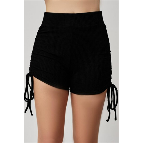 Biconic Black Side Ruched Short