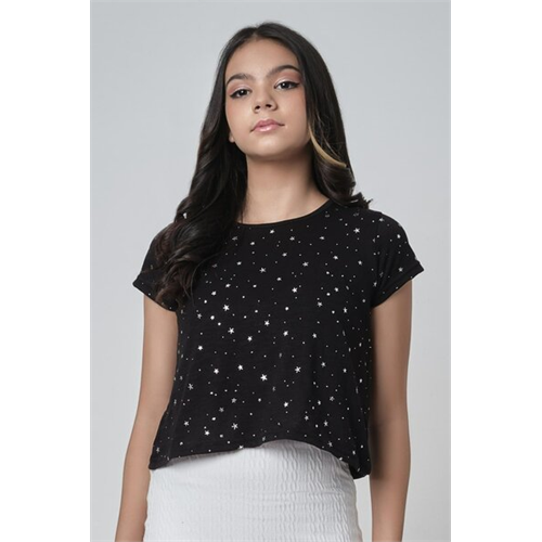 Biconic Black Studded Back Open Crop Top