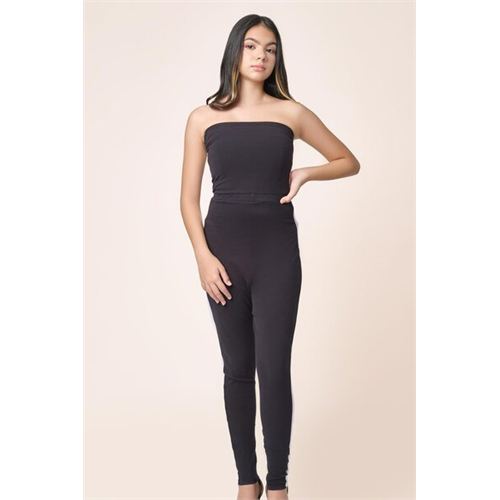 Biconic Black Tube Jumsuit With Side Tape