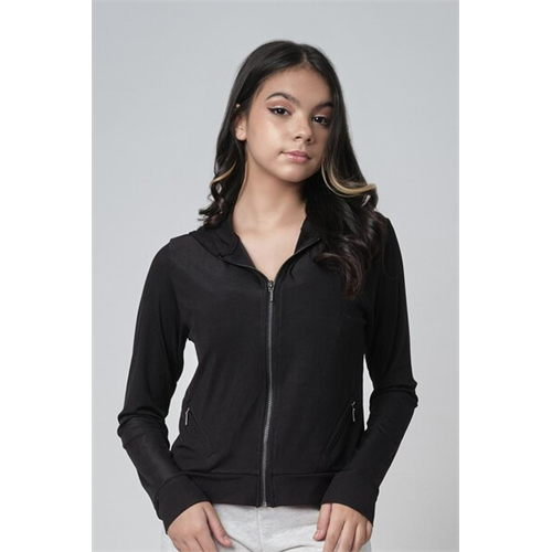 Biconic Black Zipper Down Ribbed Cardigan