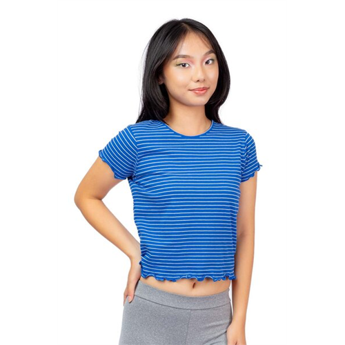 Biconic Blue Lettuce Hemline T Shirt