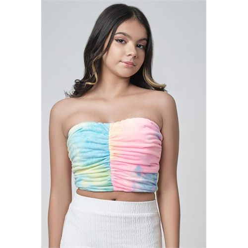 Biconic Blue & Pink Ruched Mix And Match Tie Dye Tube