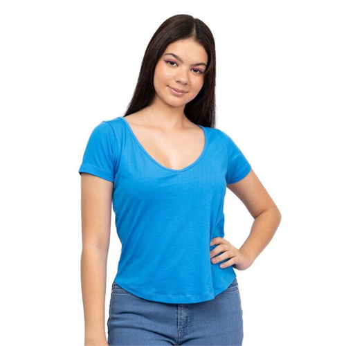 Biconic Blue Scoop Neck Basic Tshirt