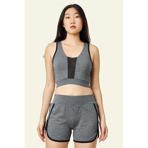 Biconic Dark Grey Marl Fitted Mesh Mix Workout Short