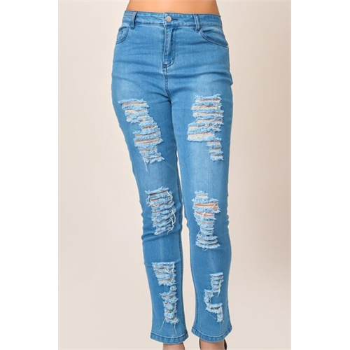 Biconic Denim Blue Ripped Jeans