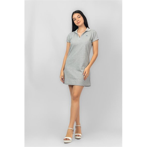 Biconic Grey Short Sleeve Mini Polo Dress