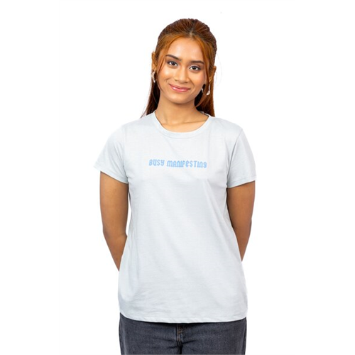 Biconic Light Blue Graphic Front And Back Printed Tshirt