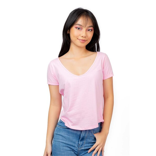 Biconic Light Pink Scoop Neck Basic Tshirt