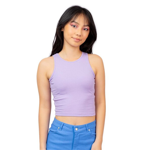 Biconic Light Purple Rib Cropped Tank Top