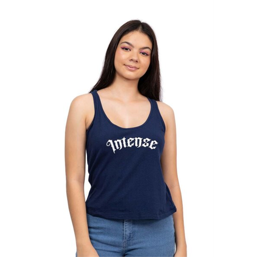 Biconic Navy Graphic Razor Back Tank Top