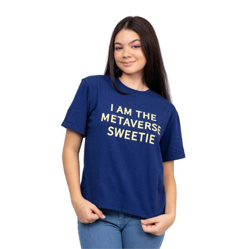 Biconic Navy Metaverse Graphic Boxy Tshirt