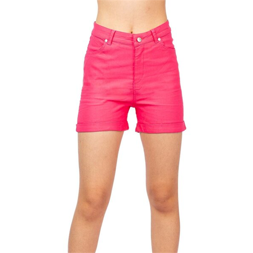 Biconic Neon Pink Fitted Roll Up Mini Short