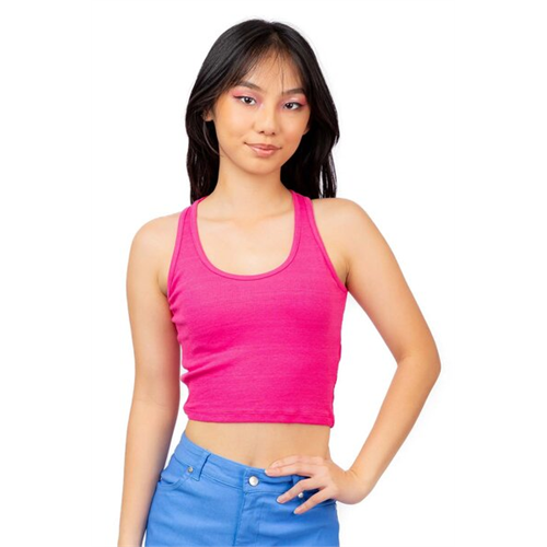 Biconic Pink Scoop Neck Ribbed Tank Top