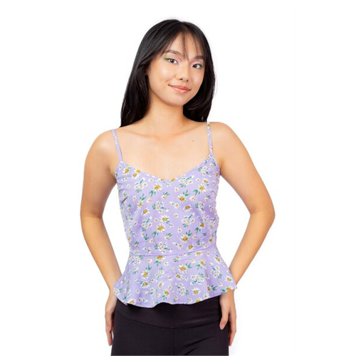 Biconic Purple Front Tie Up Top