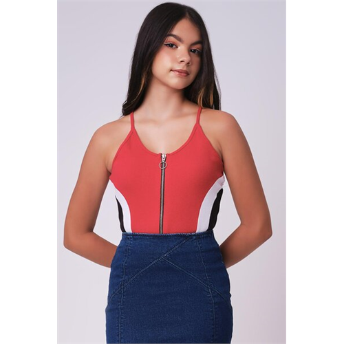 Biconic Red High Cut Athleisure Bodysuit