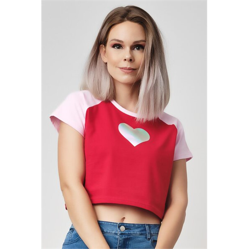 BICONIC RED RAGLAN SLEEVE GRAPHIC TEE