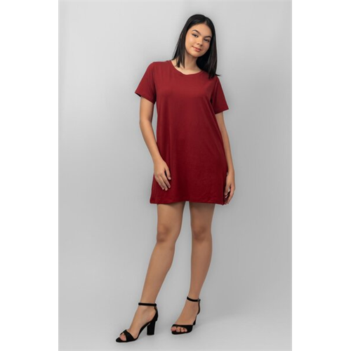 Biconic Red Short Sleeve Fitted Knee Length Dress