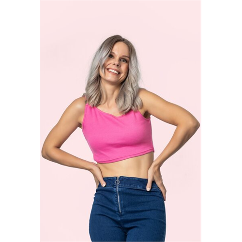 Biconic Solid Colour Ring Detail Crop Top