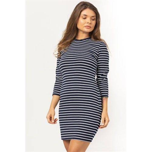 Biconic Striped 3/4 Sleeve Mini Dress