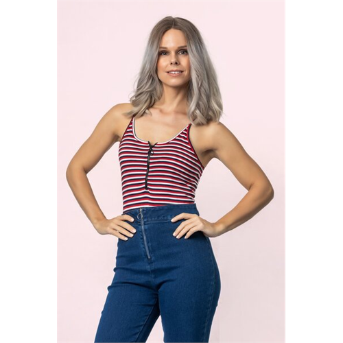 Biconic Striped Strap Bodysuit