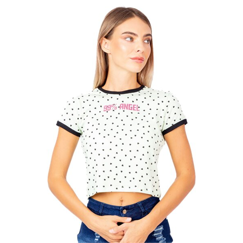 Biconic White Crew Neck Crop Top