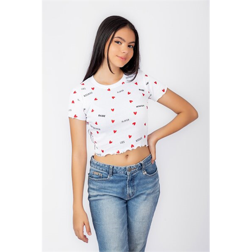 Biconic White Crop Aop Tee