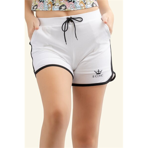 Biconic White Drawstring Shorts