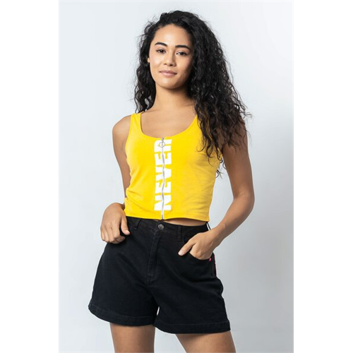 Biconic Yellow Graphic Crop Top