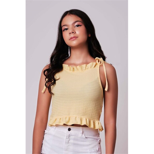 Biconic Yellow Strappy Gathered Top