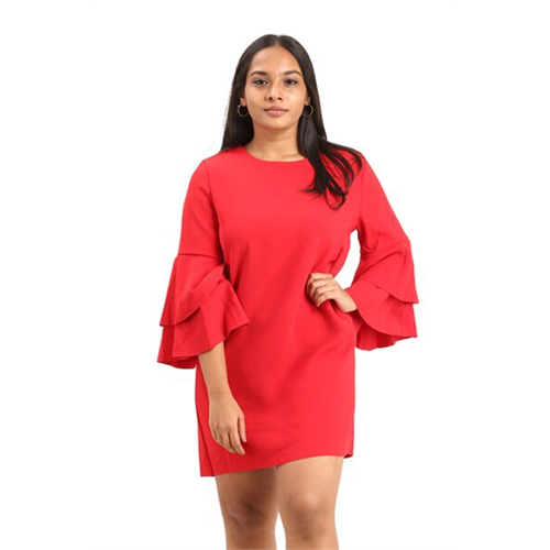 Closet Red Ruffle Sleeve Dress