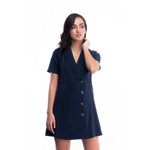 Closet Striped Button Mini Dress