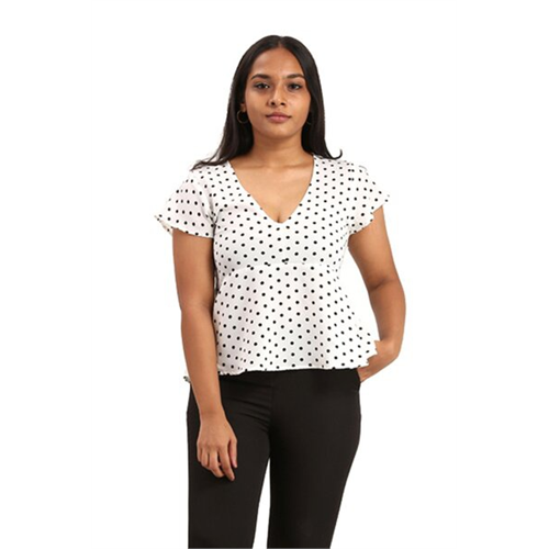 Closet White Polka Dot Top