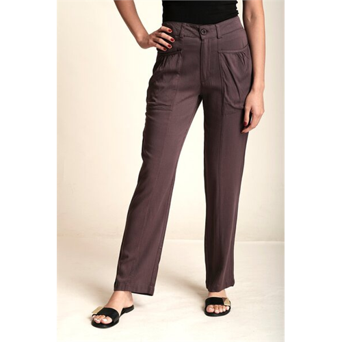 Cotton Collection Solid Color Patch Pocket Pant By Coco