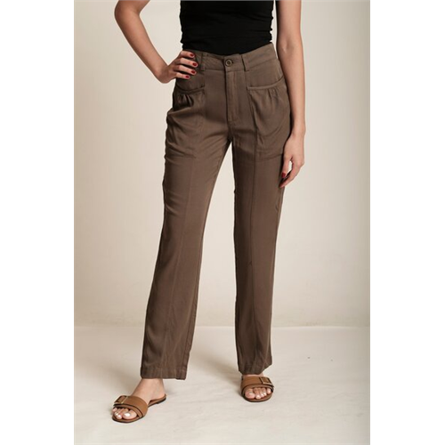 Cotton Collection Solid Color Patch Pocket Pant By Coco