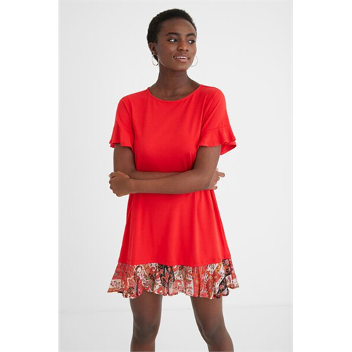 Desigual Flared T-Shirt Dress Flounced Hem