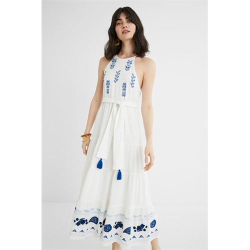 Desigual Midi-Dress Linen Halter
