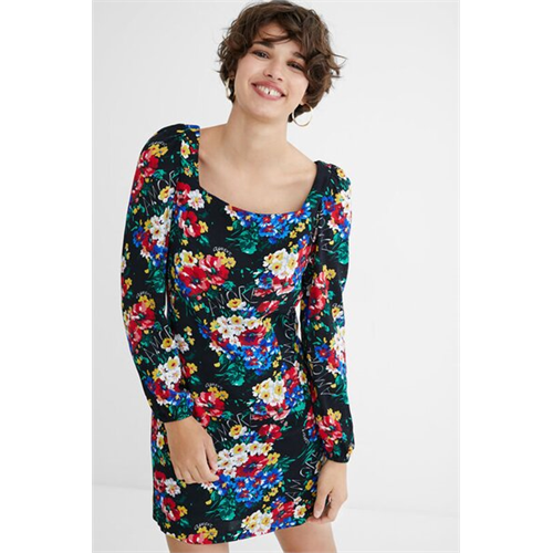 Desigual Square Neckline Short Dress