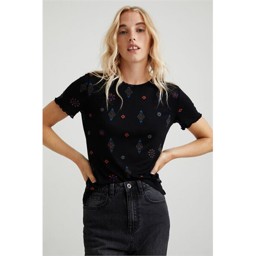 Desigual Viscose T-Shirt Boho Print