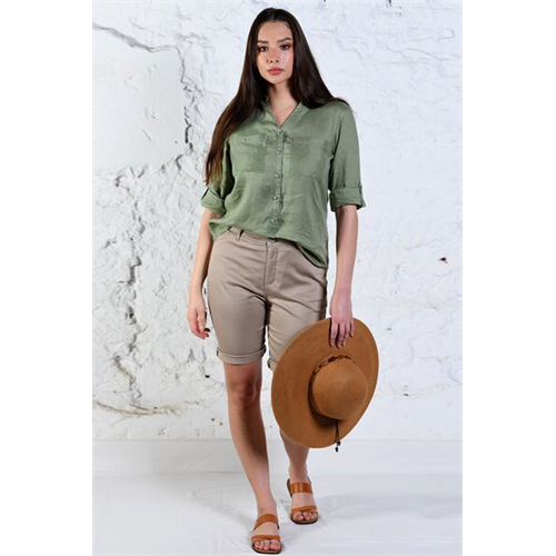 Ekko Green Linen Lauren 4 Top