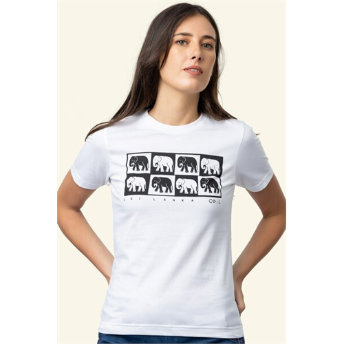 Luv Sl Ladies 8 Elephant Line Print Tshirt