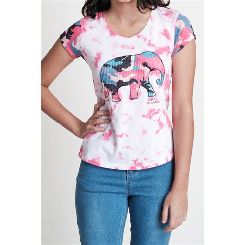 Luv SL Printed V Neck Women's T-Shirt