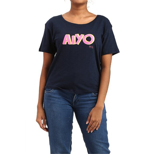 Luv SL Solid Color Aiyo Gold Graphic Printed Women's T-Shirt