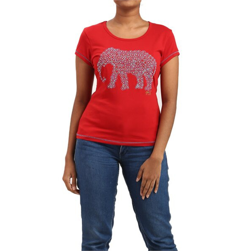 Luv SL Solid Color Beads Elephant Women's T-Shirt